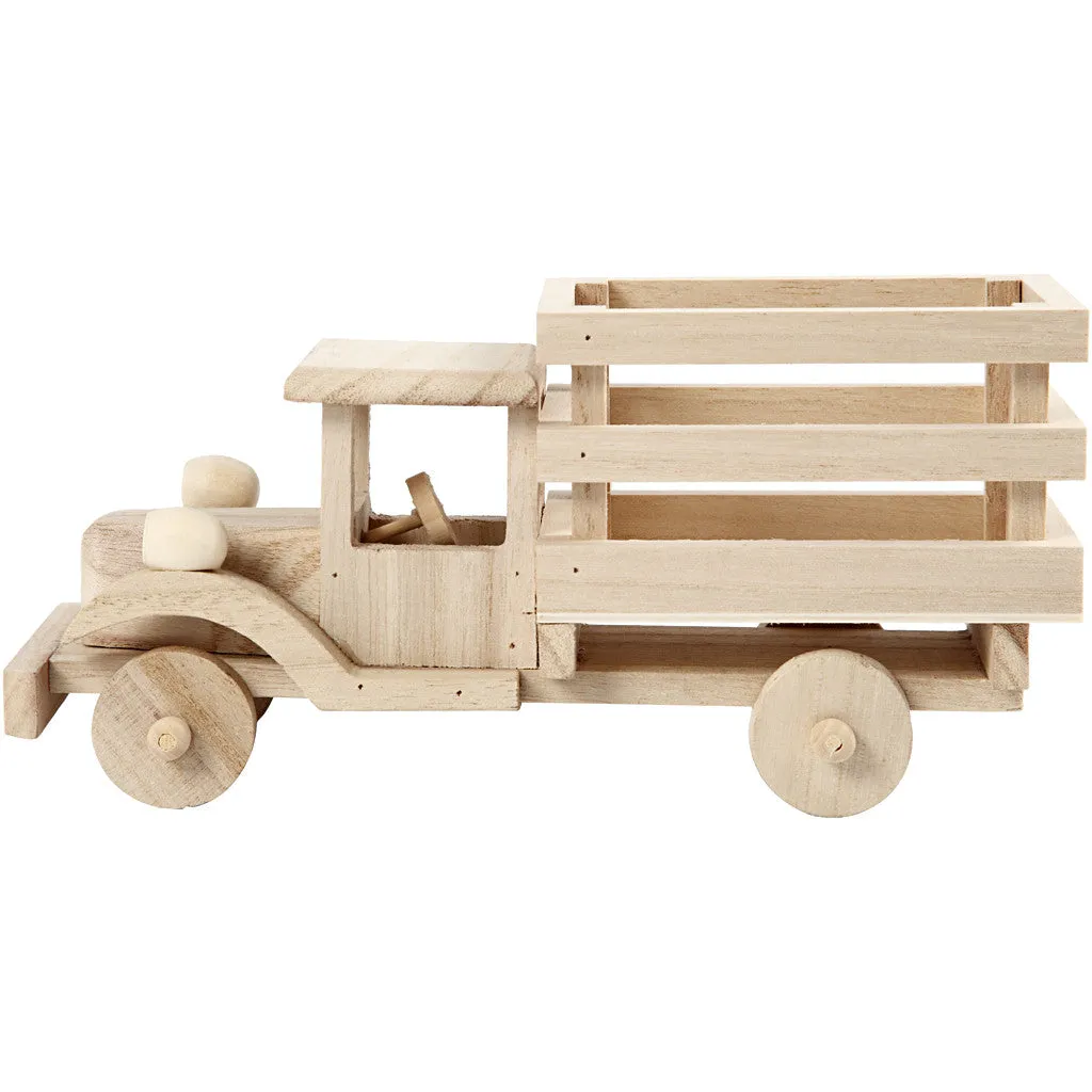 Plywood Truck Vehicle Decoration Crafts 22x7.5x11 cm