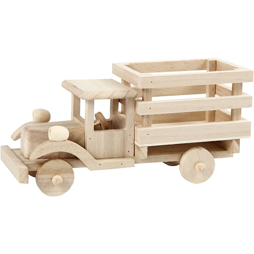 Plywood Truck Vehicle Decoration Crafts 22x7.5x11 cm