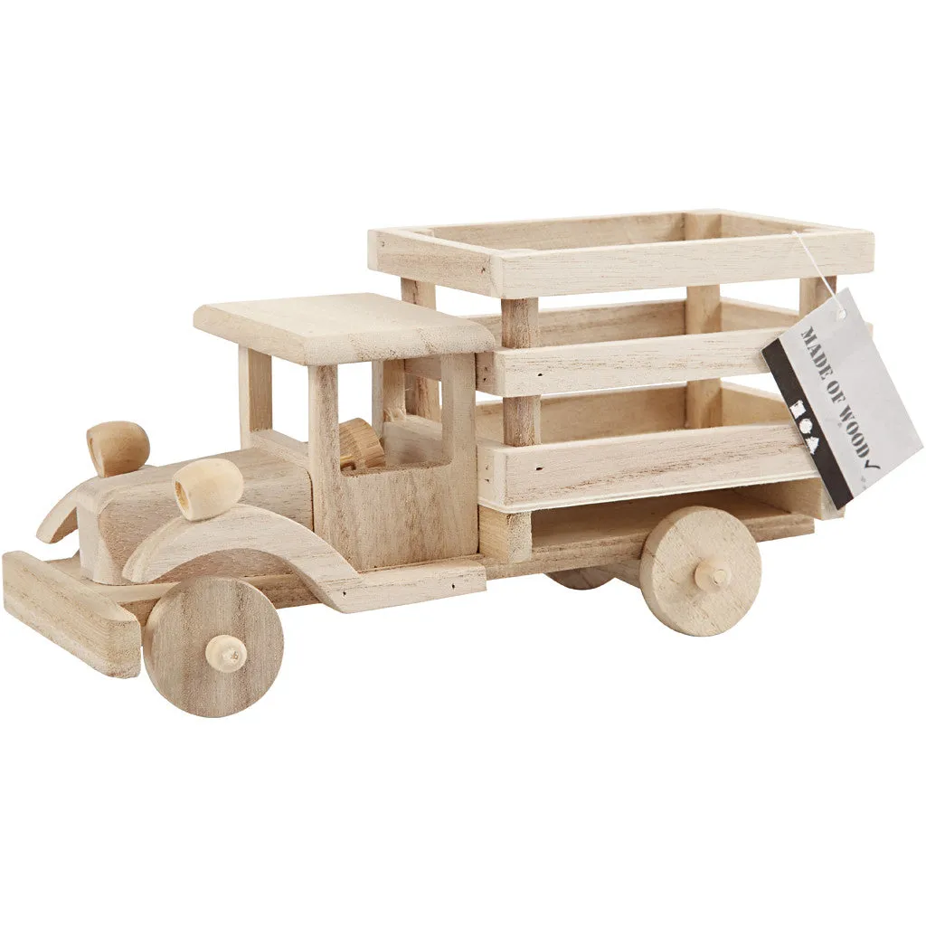 Plywood Truck Vehicle Decoration Crafts 22x7.5x11 cm
