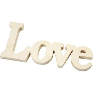 Plywood Word Motif Decoration Letters Symbols Crafts 23x10 cm T: 15 mm - Love
