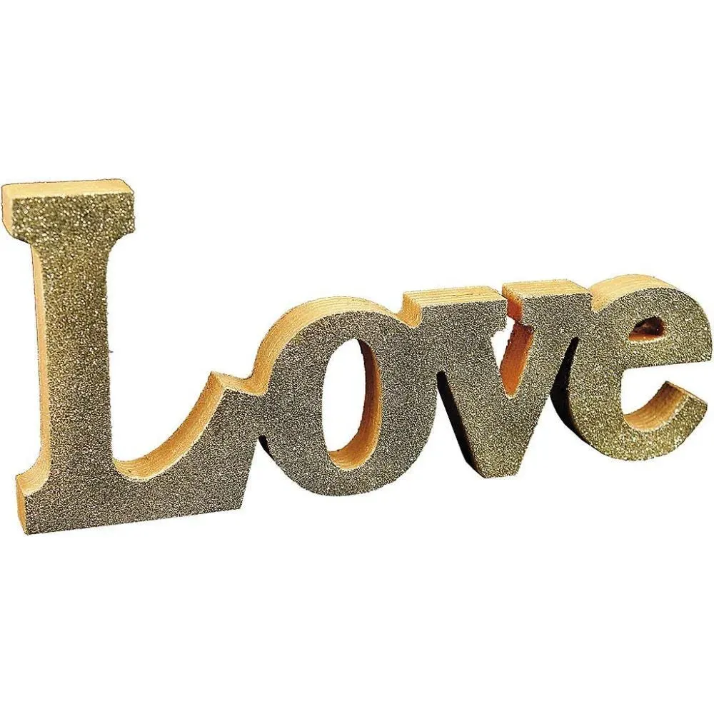 Plywood Word Motif Decoration Letters Symbols Crafts 23x10 cm T: 15 mm - Love