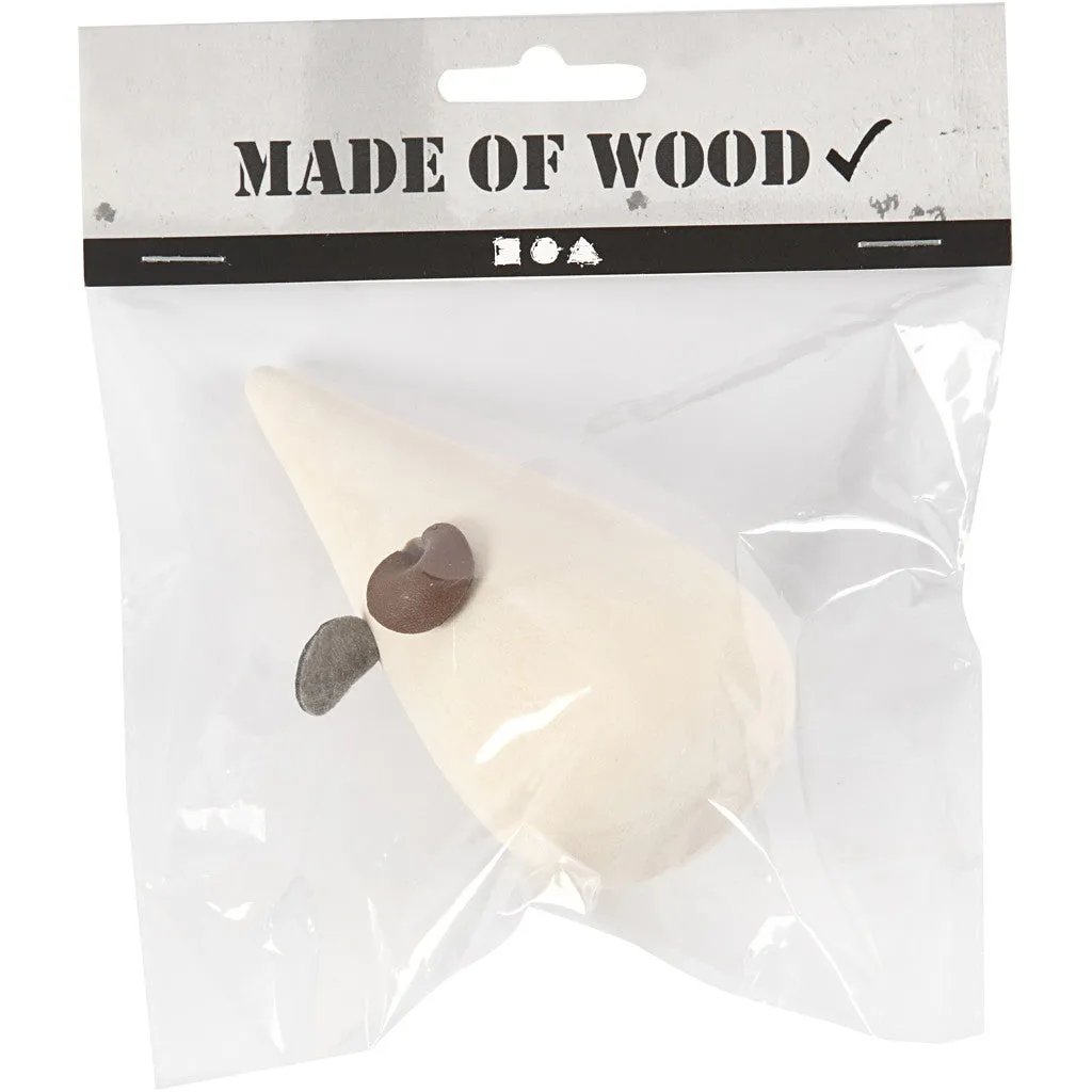 Poplar Wood Mouse With Flat Bottom Decoration Crafts L: 10 cm D: 5.5 cm