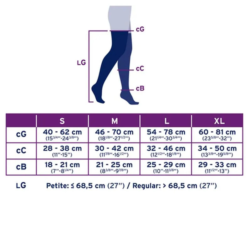 PR/1 JOBST ULTRASHEER WOMEN, THIGH HIGH W/SIL DOT BAND, 30-40MMHG, XL, CLASSIC BLACK, CLOSED TOE