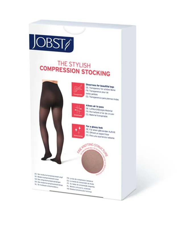 PR/1 JOBST ULTRASHEER WOMEN, THIGH HIGH W/SIL DOT BAND, 30-40MMHG, XL, CLASSIC BLACK, CLOSED TOE