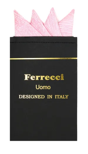 Pre-Folded Microfiber Pink Stripe Handkerchief Pocket Square