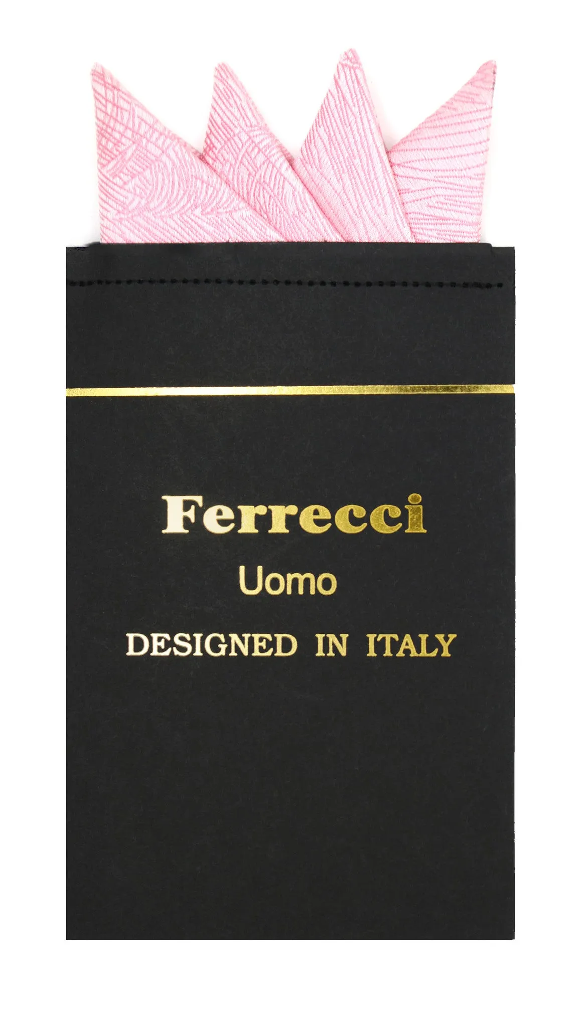 Pre-Folded Microfiber Pink Stripe Handkerchief Pocket Square