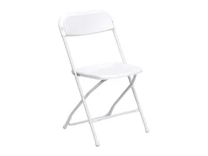 PREMIER PLASTIC FOLDING CHAIR - WHITE