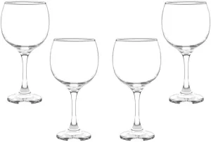 Premiere Stemmed Wine Glasses Set 12.5 Oz, Modern Crystal Clear Goblets (4)