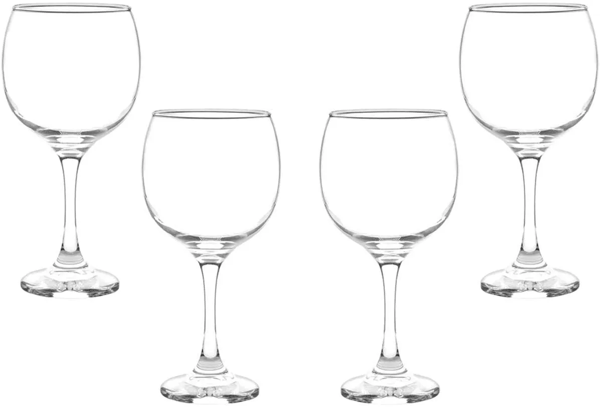Premiere Stemmed Wine Glasses Set 12.5 Oz, Modern Crystal Clear Goblets (4)