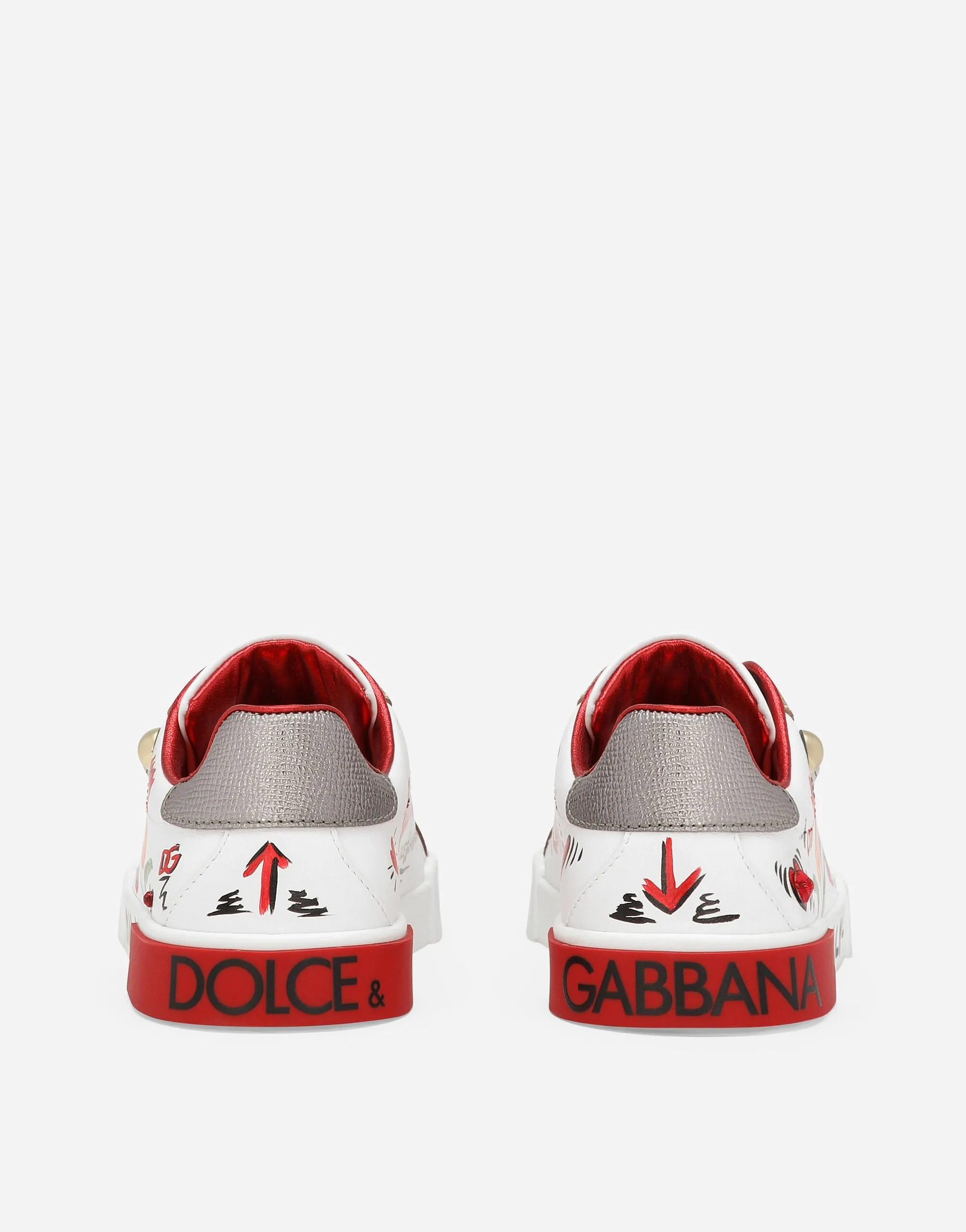 Printed Calfskin Portofino Light Low-Top Sneakers