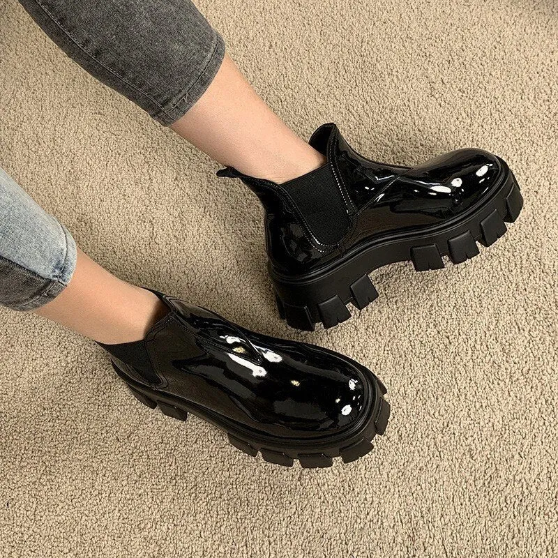 Punk Sytle Women Thick Platform Ankle Boots