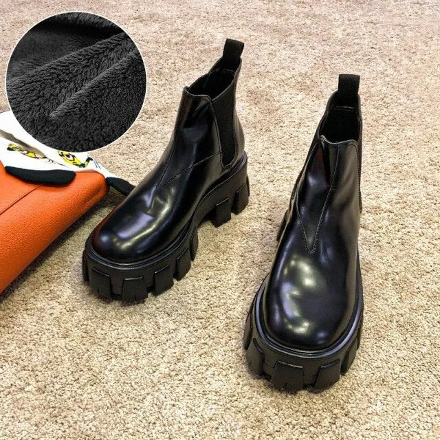 Punk Sytle Women Thick Platform Ankle Boots