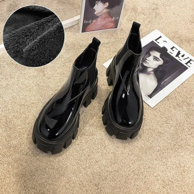 Punk Sytle Women Thick Platform Ankle Boots