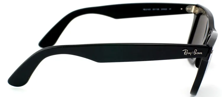 Ray-Ban RB 2140 901/58 Original Wayfarer Plastic Black Sunglasses with Crystal Green Lens