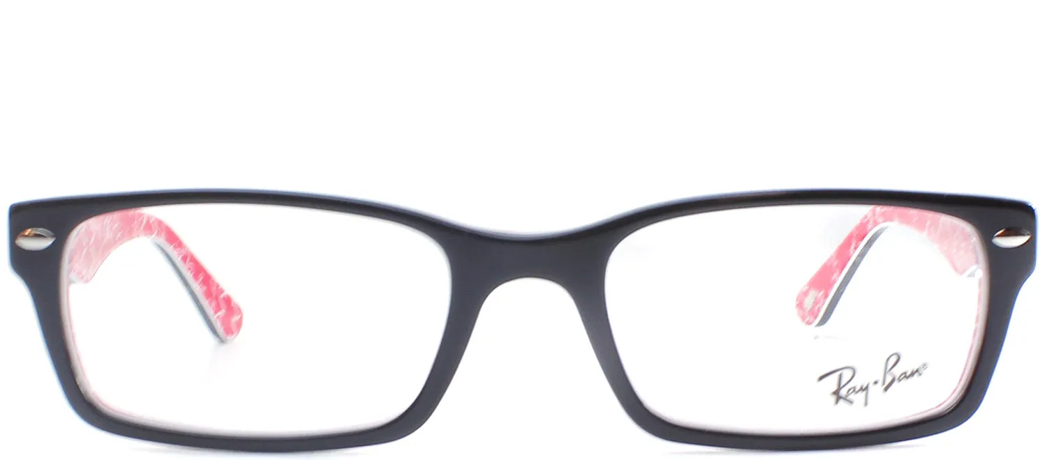 Ray-Ban RX 5206 2479 Rectangle Plastic Black Eyeglasses with Demo Lens