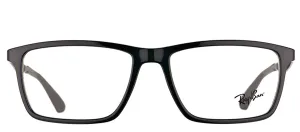 Ray-Ban RX 7056 2000 Rectangle Plastic Black Eyeglasses with Demo Lens
