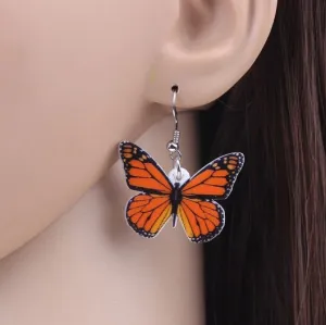 Realistic Butterfly Dangle Earrings, Women or Girl Romantic Casual Butterfly Fashion Earrings