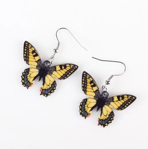 Realistic Butterfly Dangle Earrings, Women or Girl Romantic Casual Butterfly Fashion Earrings
