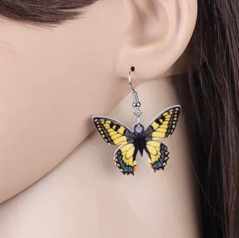 Realistic Butterfly Dangle Earrings, Women or Girl Romantic Casual Butterfly Fashion Earrings