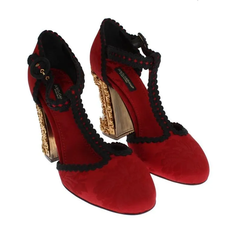 Red Brocade SICILY Shoes