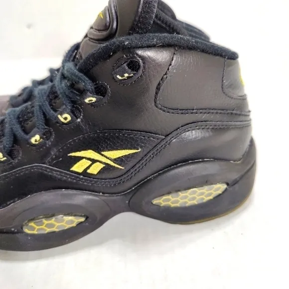 Reebok Question Black Gold Hexalite Basketball Allen Iverson Sneaker Mens Shoe 6