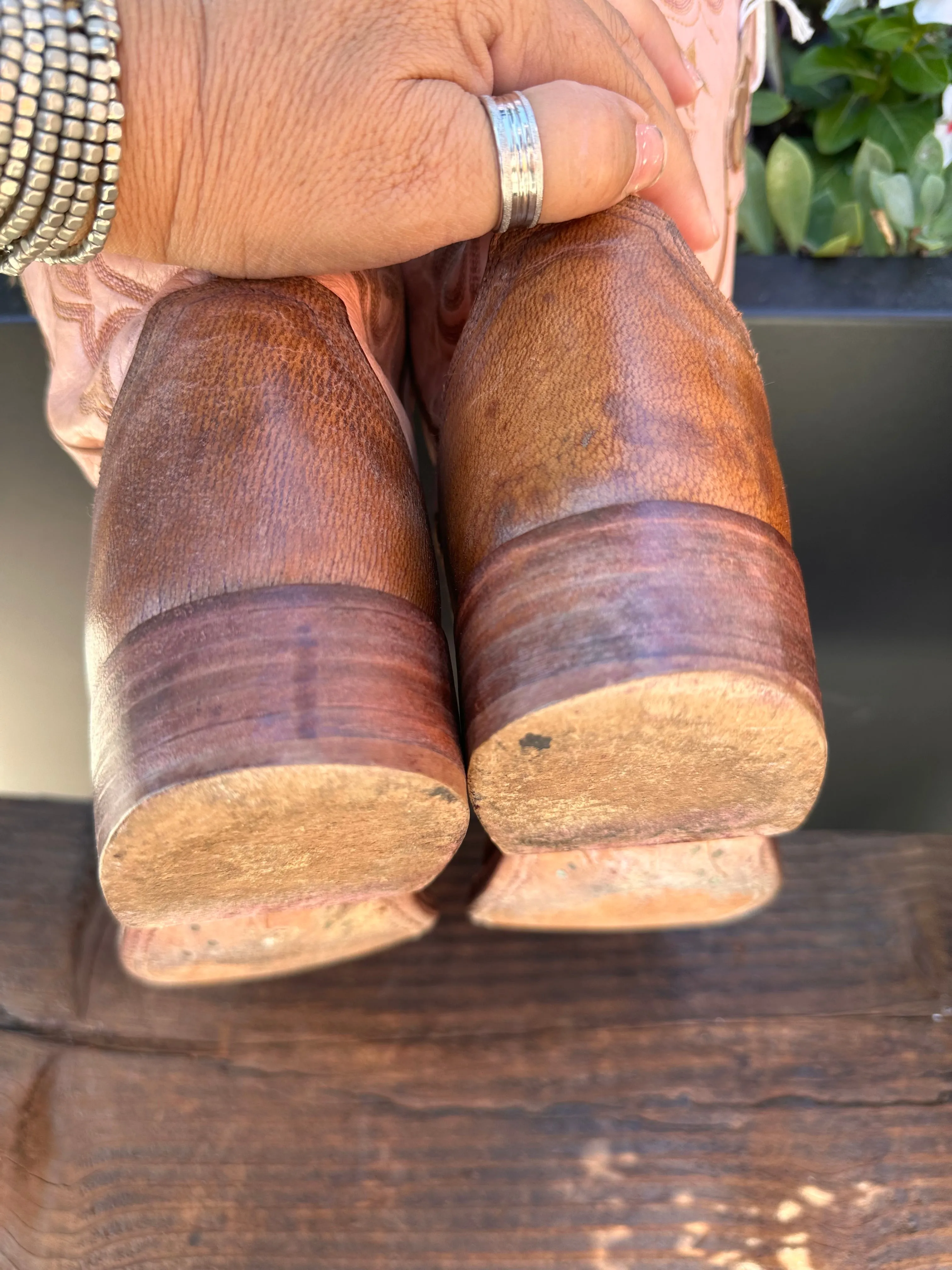 Resale Deals 1883 by Lucchese 2000 Brown/Pink Western Cowgirl Boots Size 9C