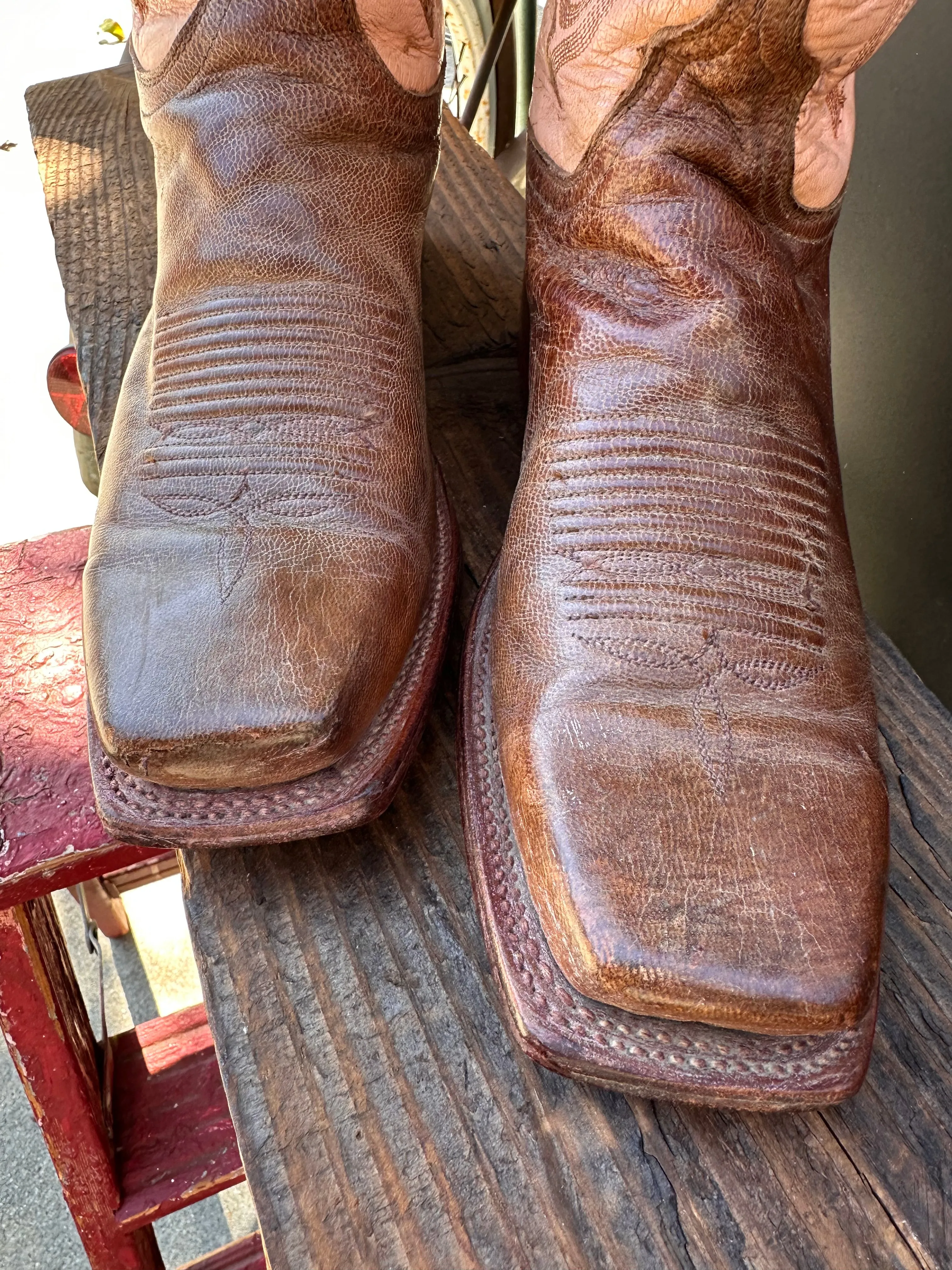 Resale Deals 1883 by Lucchese 2000 Brown/Pink Western Cowgirl Boots Size 9C
