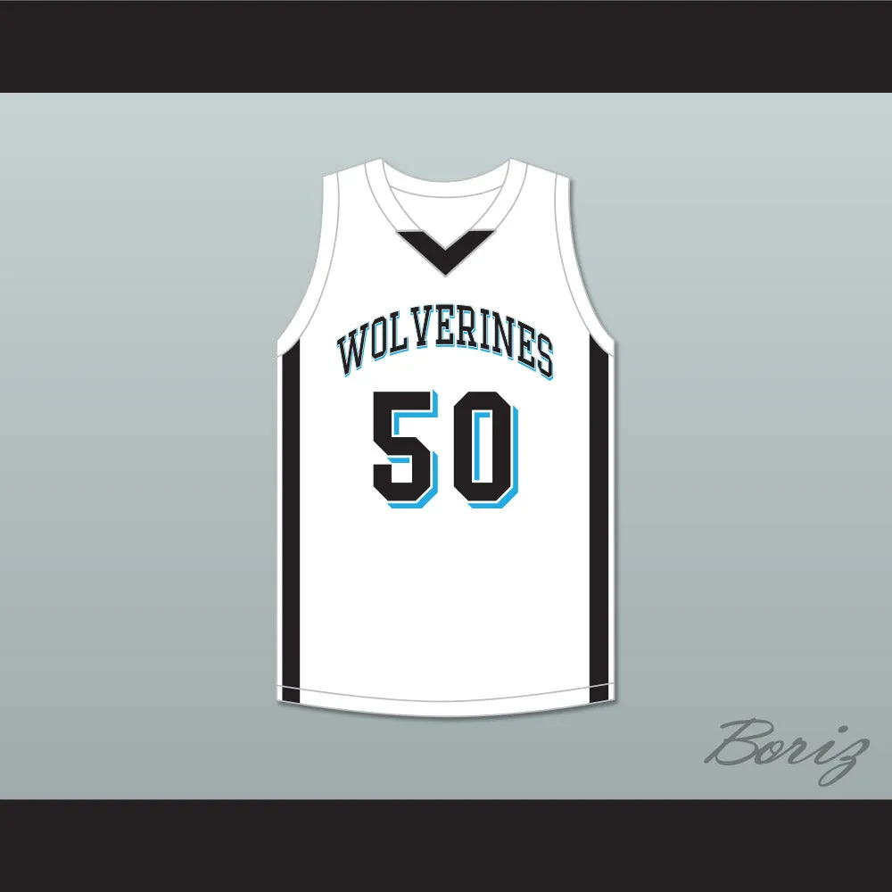 Rob Gronkowski 50 Woodland Hills High School Wolverines White Basketball Jersey 2