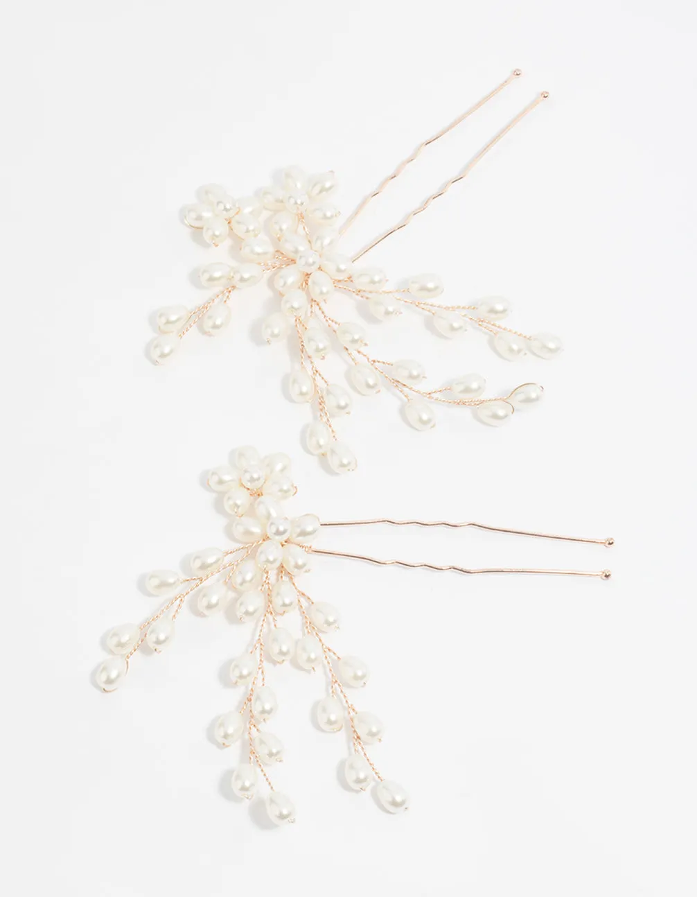 Rose Gold Pearl Pin Pack