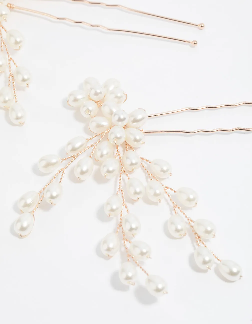 Rose Gold Pearl Pin Pack