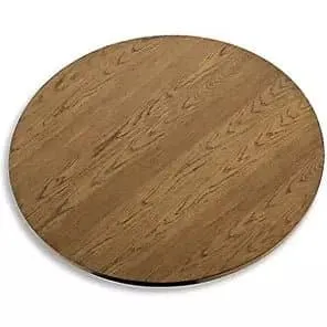 Round Mid-Century Modern Dining Table in Warm Brown