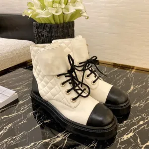 Round toe thick-soled square heel Martin boots women