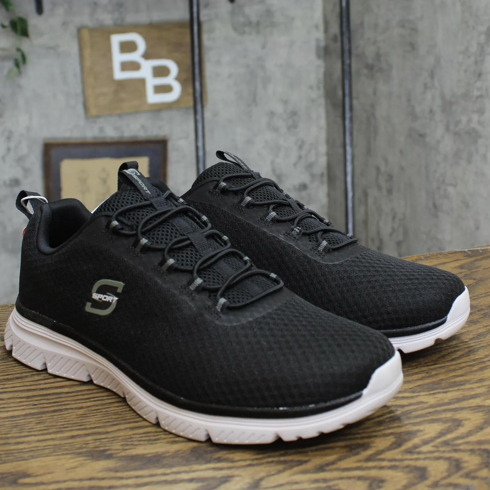 S Sport By Skechers Mens Pull On Low Top Wilmer Sneakers 88421421 Black 11W
