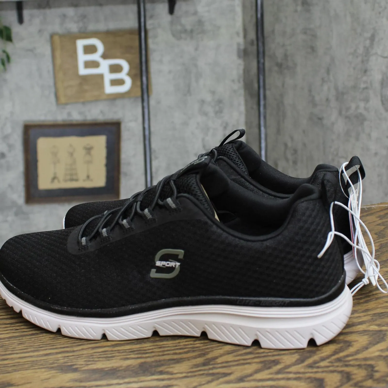 S Sport By Skechers Mens Pull On Low Top Wilmer Sneakers 88421421 Black 11W
