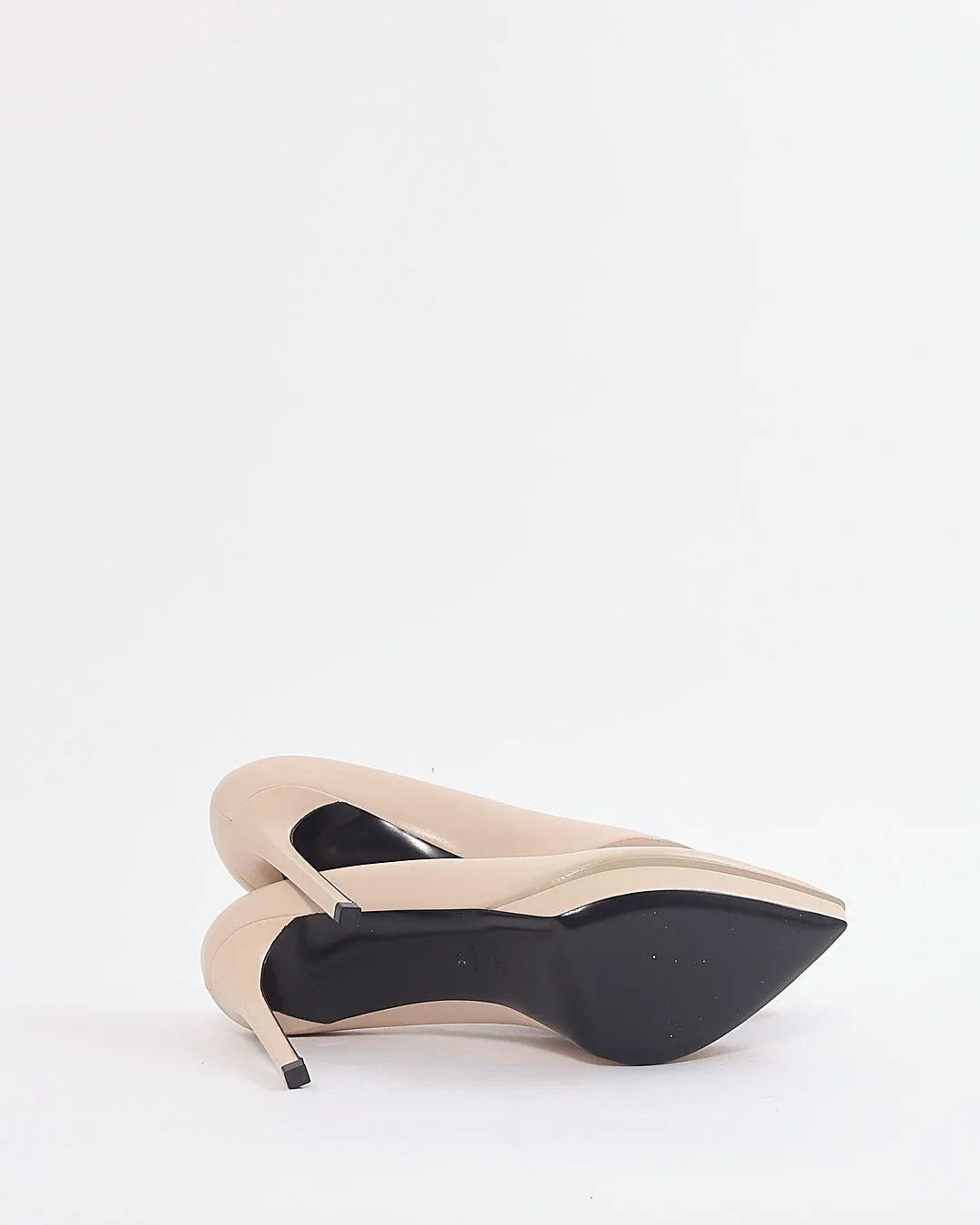 Saint Laurent Beige Leather Platform Pumps - 40