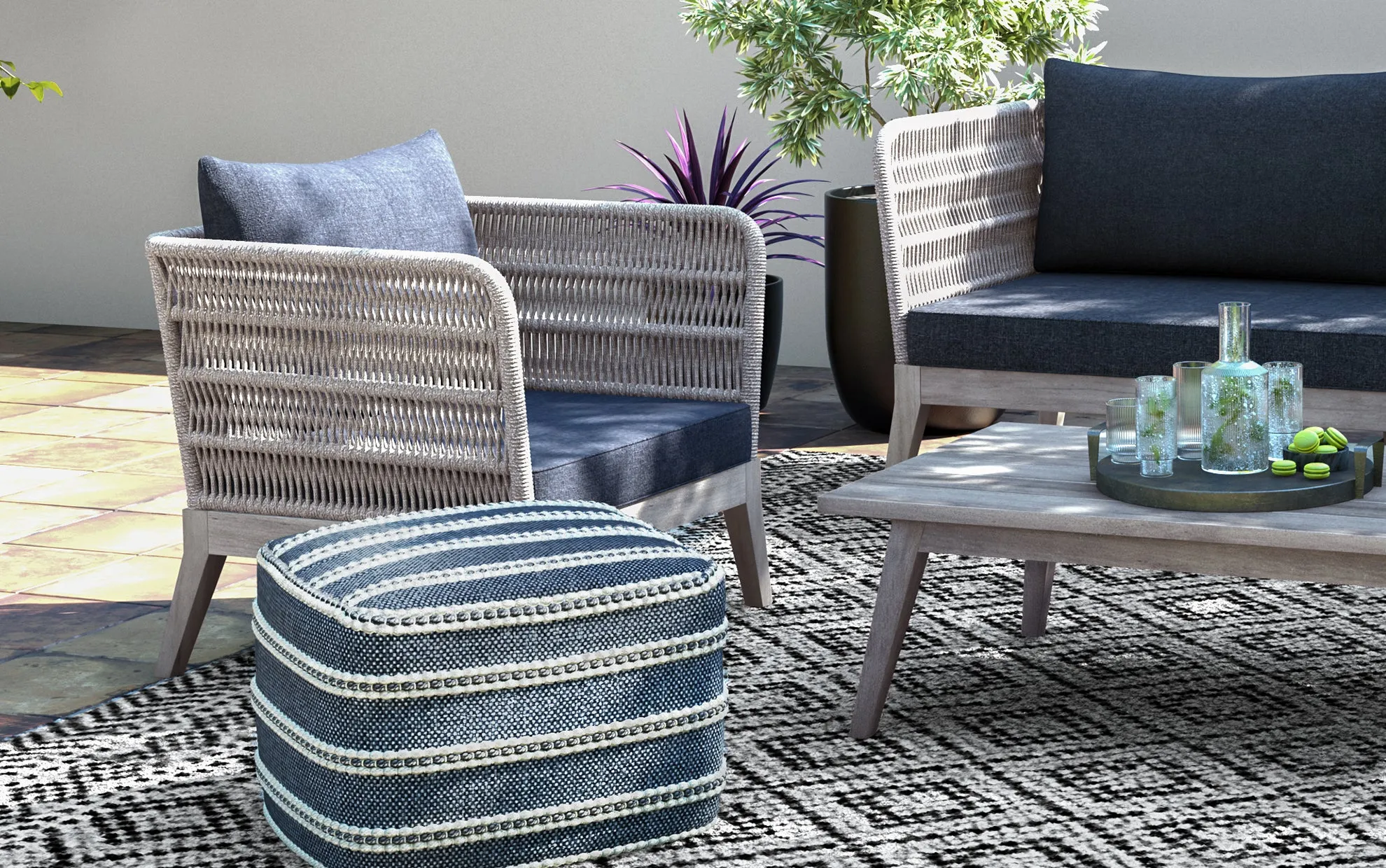 Santiago Outdoor Conversation Chair