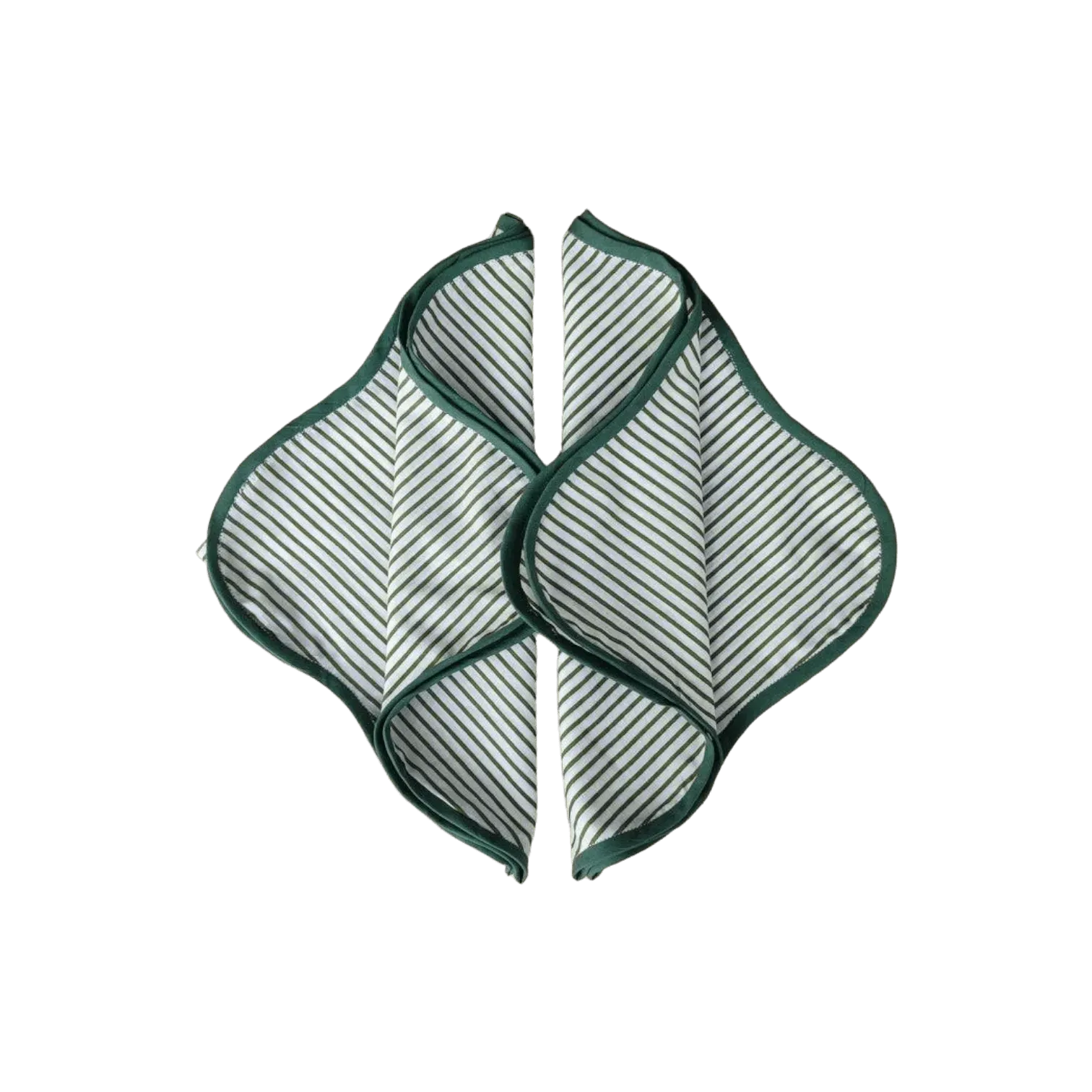 Scallop Striped Square Cotton Napkins