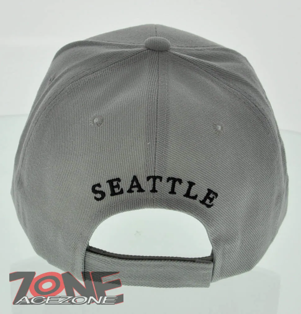 SEATTLE WA DEER BUCK HUNTING OUTDOOR CAP HAT GRAY