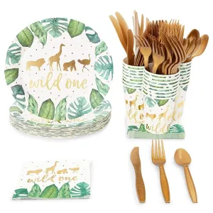 Serve 24 Wild One Safari Jungle Animal Baby Birthday Party Supplies