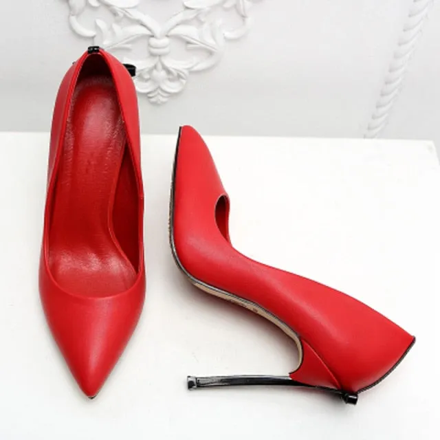Sexy Women Thin Strap Bowtie Back Decor Pumps