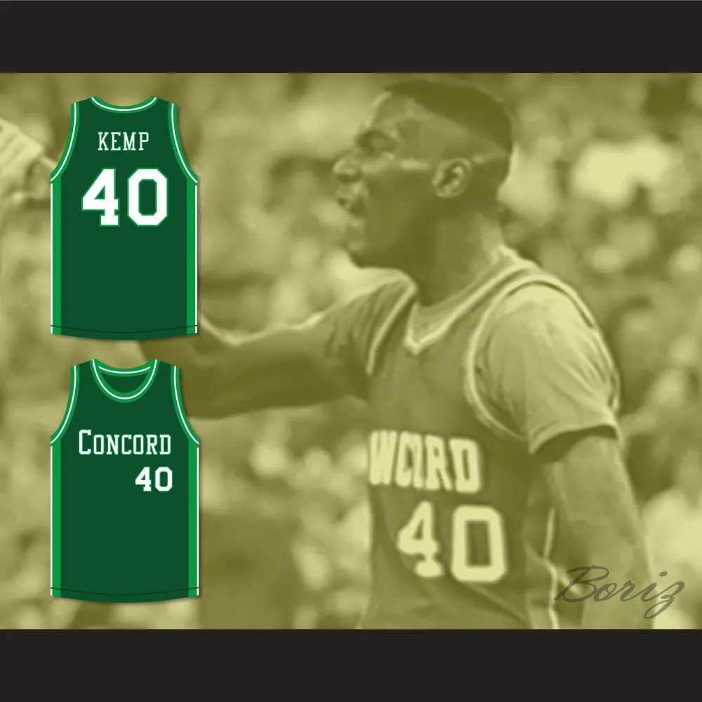 Shawn Kemp 40 Concord High School Minutemen Green Basketball Jersey