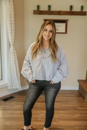 SHEENA PINSTRIPE BLOUSE