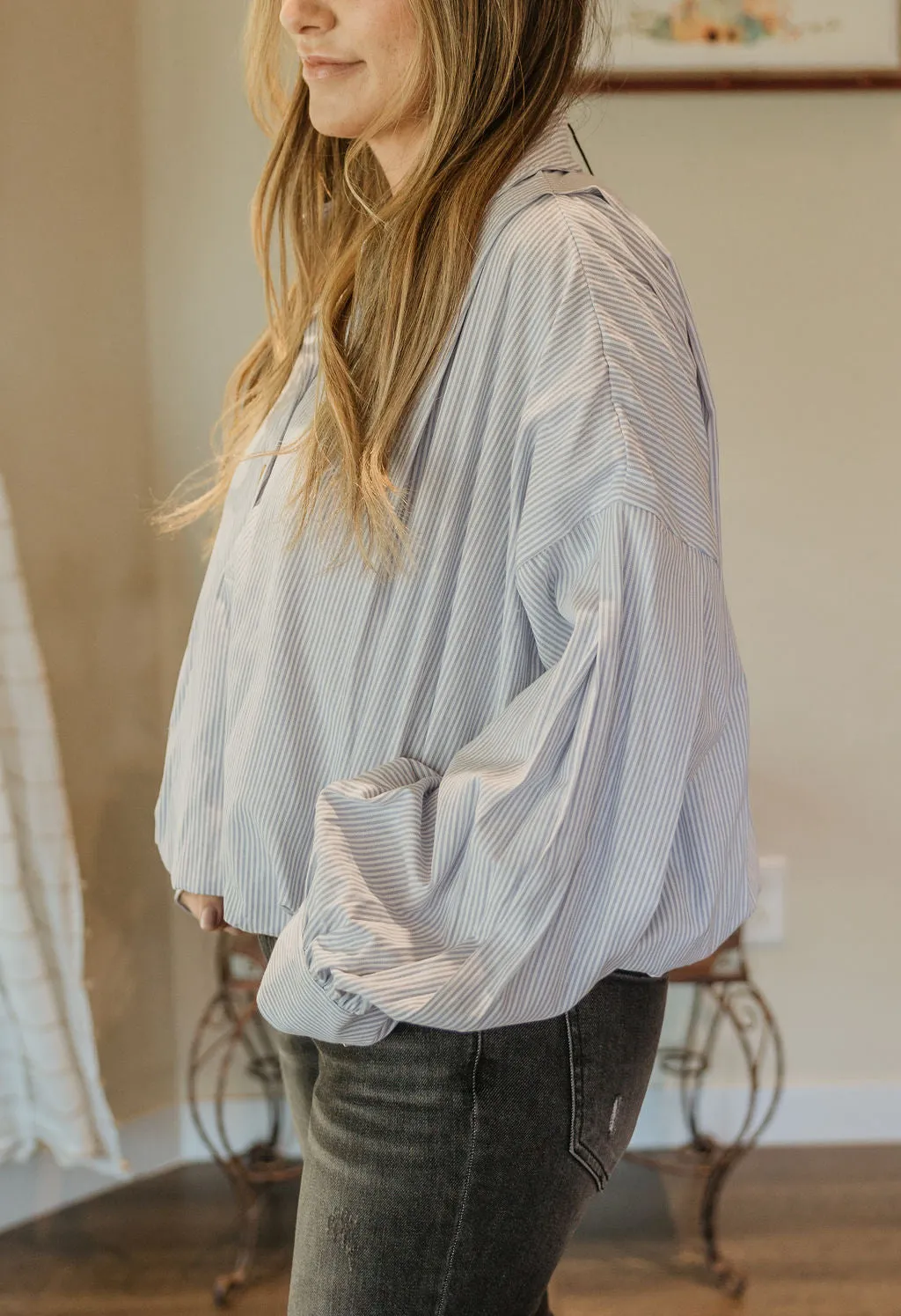 SHEENA PINSTRIPE BLOUSE