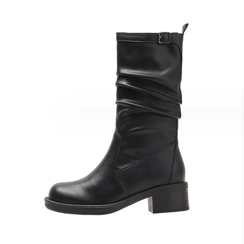 Small Feet Size 3 Hidden Heel Mid Calf Boots MS313