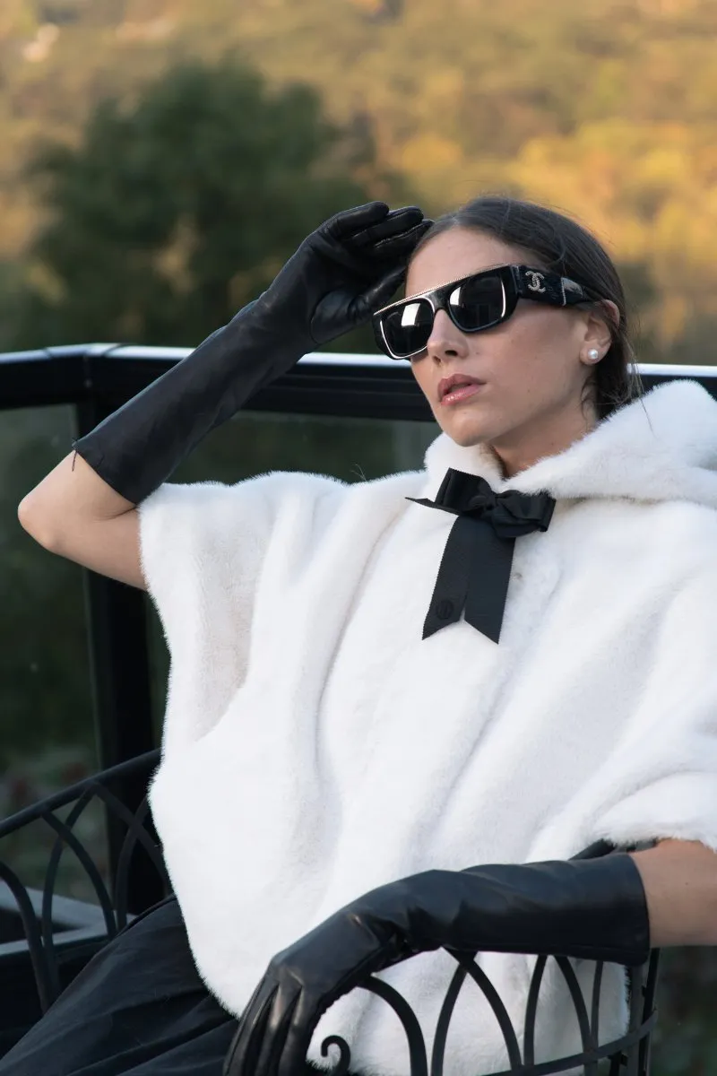 Snow White Hooded Faux Fur Cape