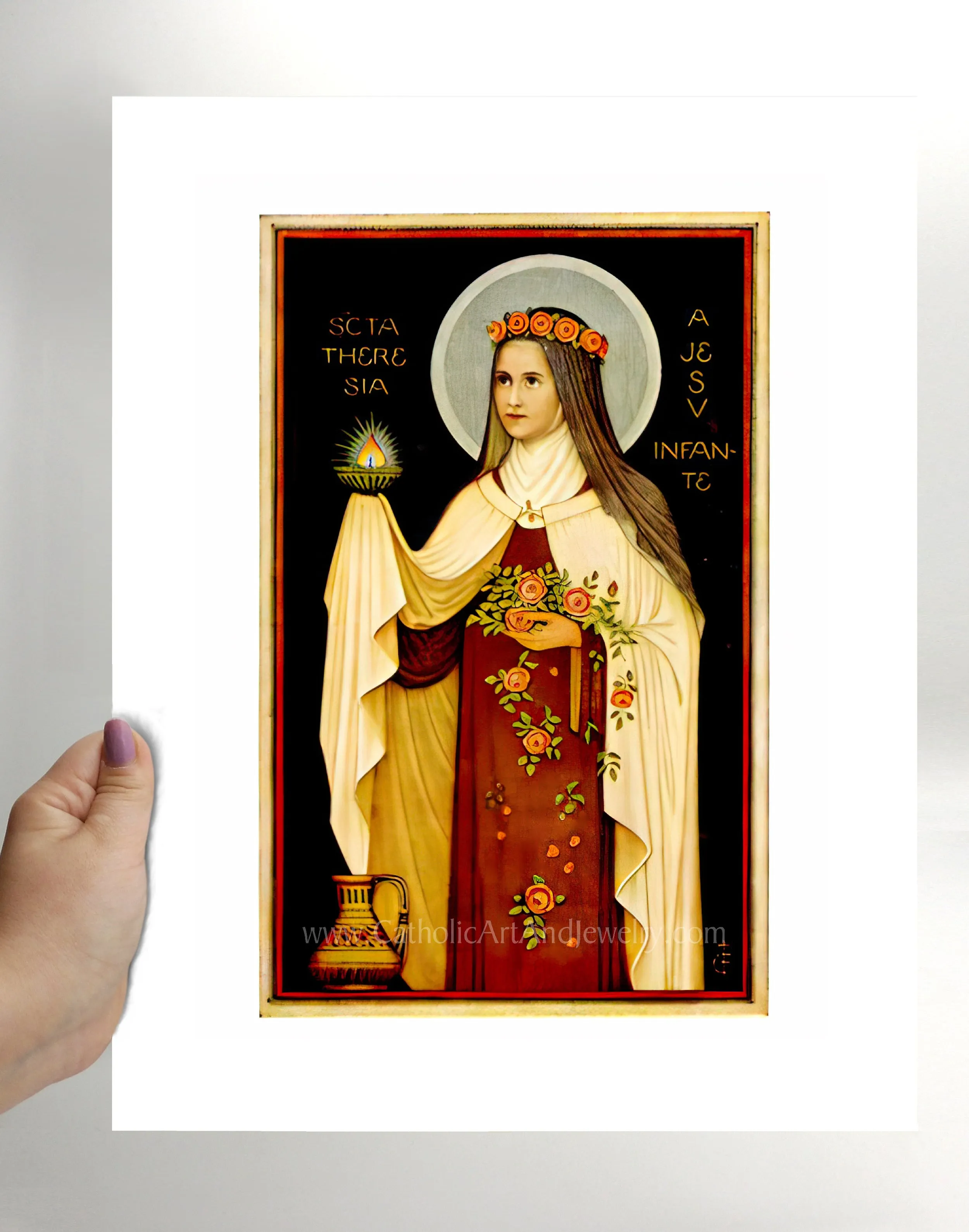 St. Therese – Based on a Benedictine Holy Card – 3 sizes – Archival Quality
