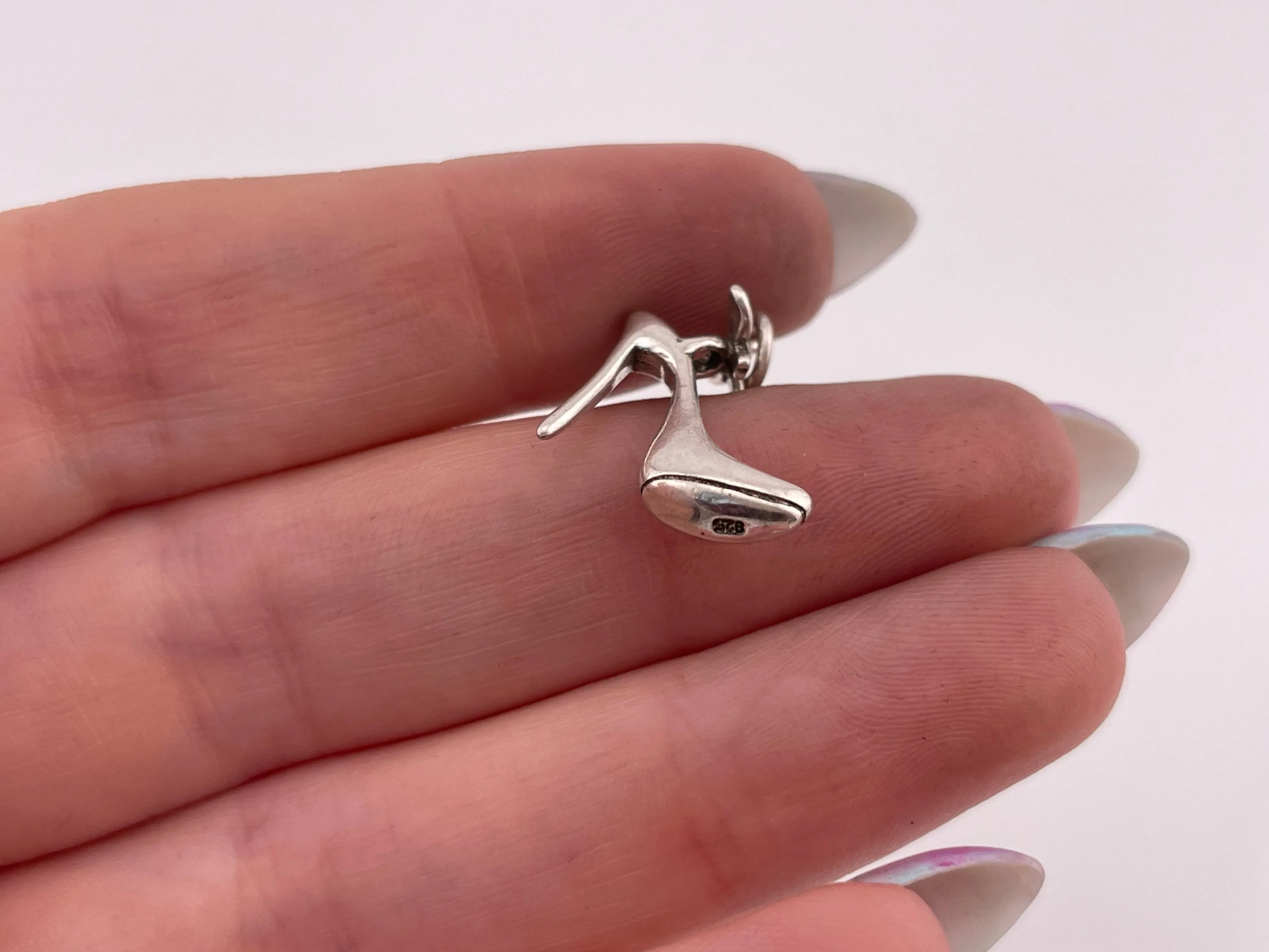 sterling silver 3D high heel pendant