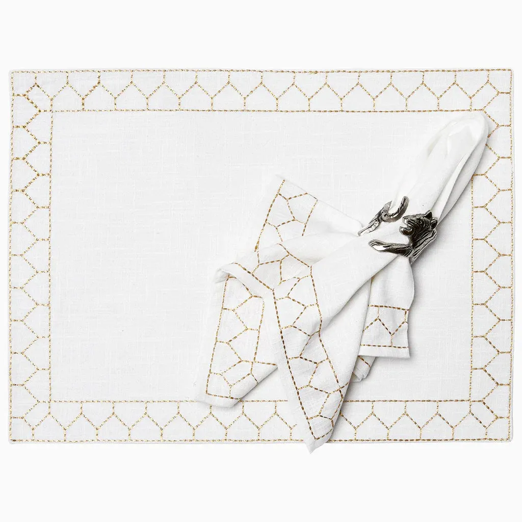Stitched Gold Napkins (Set of 4)