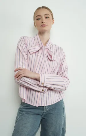 Stripe Bow Tie Shirt