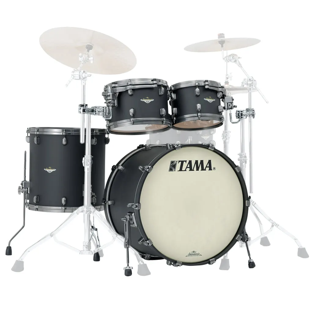 Tama Starclassic Maple 4-Piece Shell Pack with 22" Bass Drum and Smoked Black Nickel Shell Hardware - Flat Black